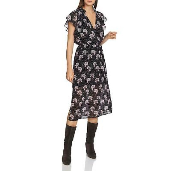 1. State Black Floral Dress - Picture 1 of 11